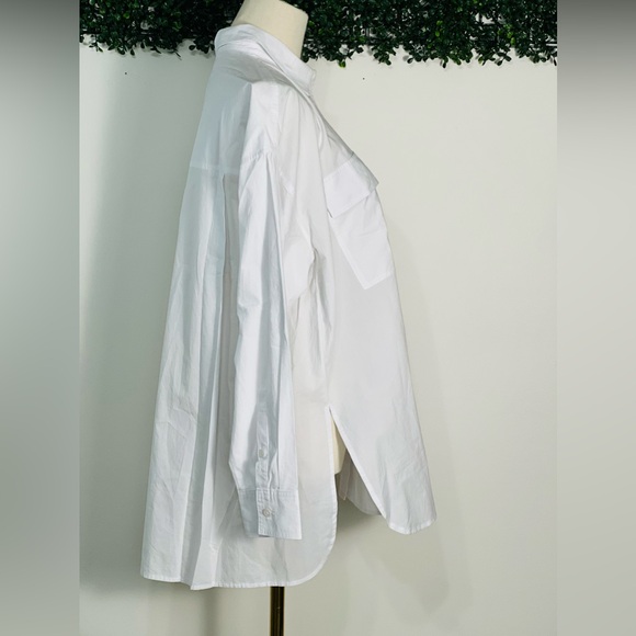 MADEWELL NWT The Signature Poplin Oversized Cotton Button-Up Shirt Size Small - Picture 2 of 10